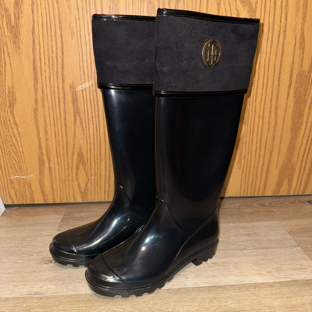 Tommy Hilfiger Black Shiner Rain Boots
